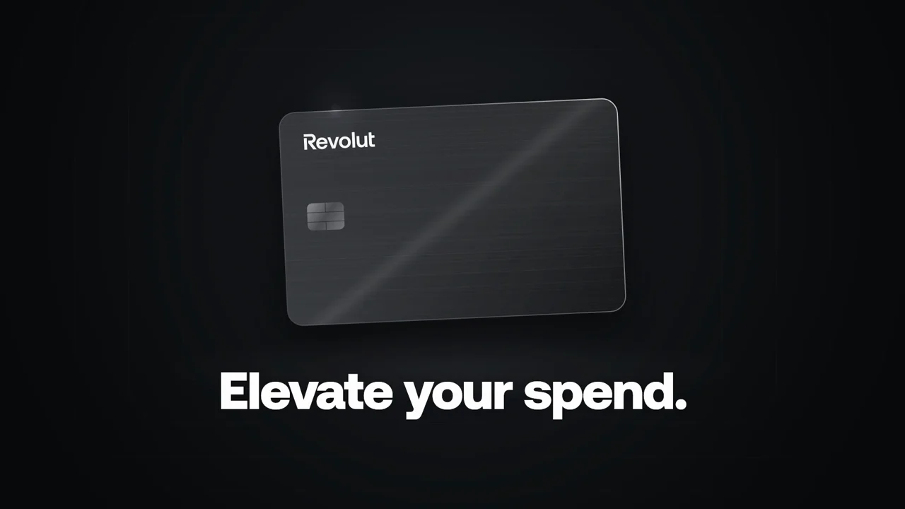 A Revolut card against a dark background with the headline Elevate your spend